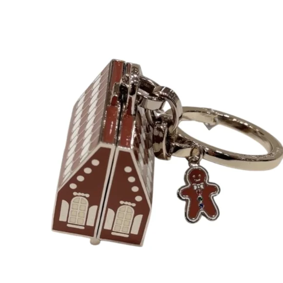 NEW Kate Spade ♠️ Gingerbread House Keychain Bag Charm Fob 3D Novelty Gift - Picture 4 of 9